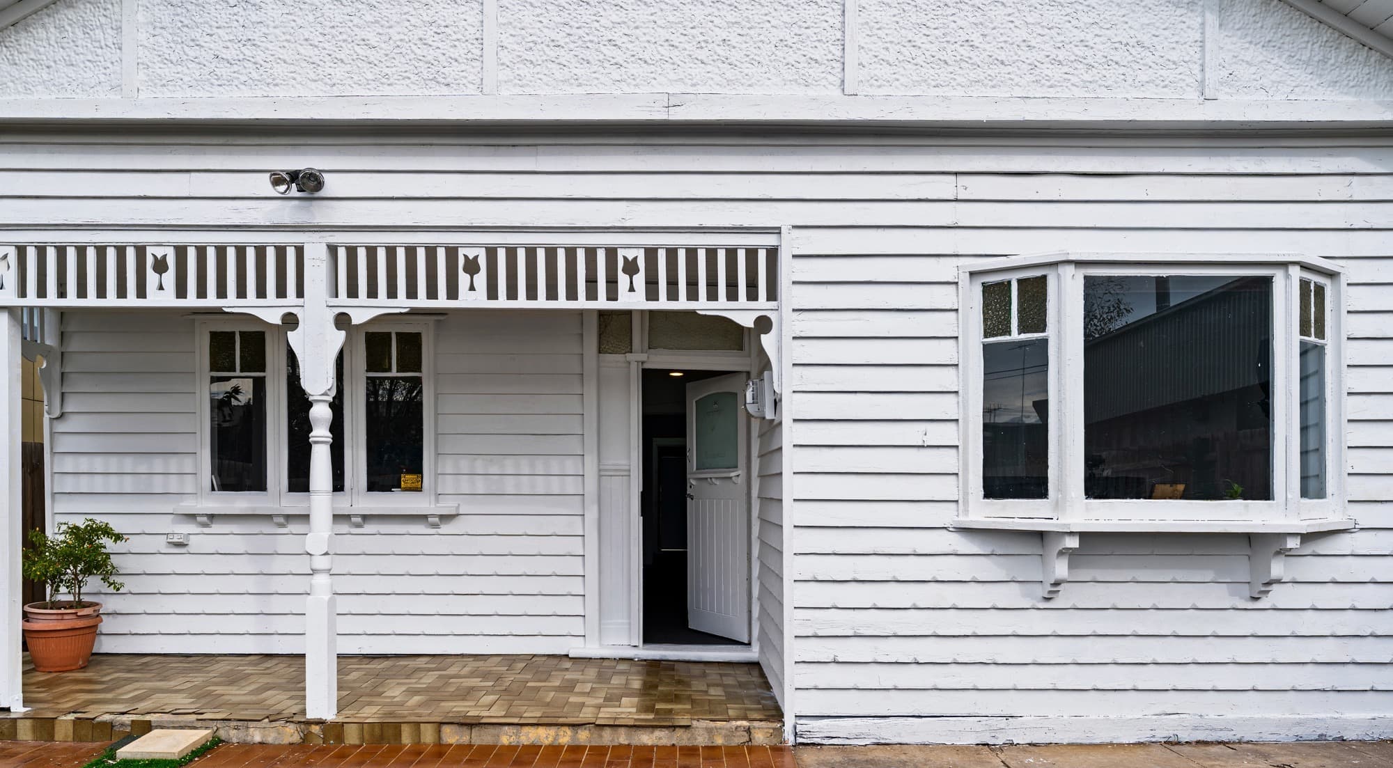 209 Ballarat Road exterior - Victorian weatherboard facade, verandah and front entrance, Footscray VIC