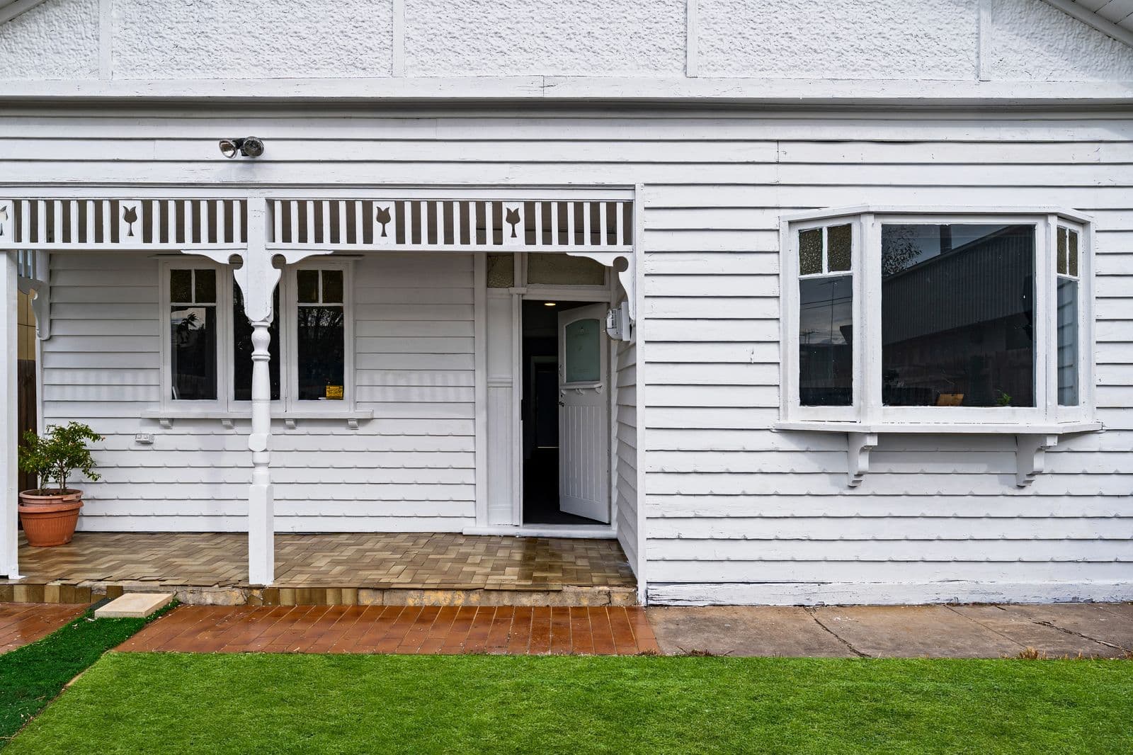 Ballarat Road exterior - Victorian weatherboard facade, verandah and front entrance, Footscray VIC