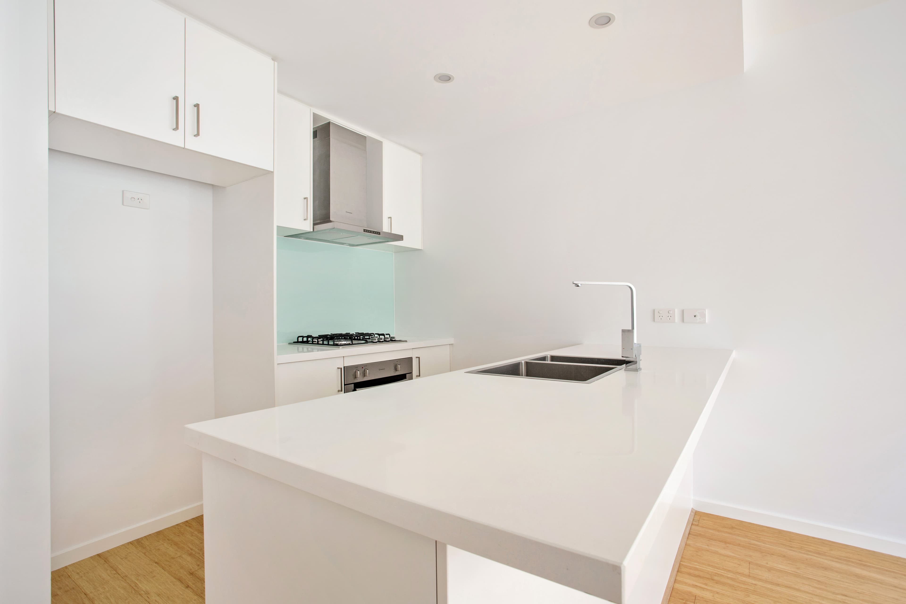 Chatham Street kitchen - white island bench with stone benchtop